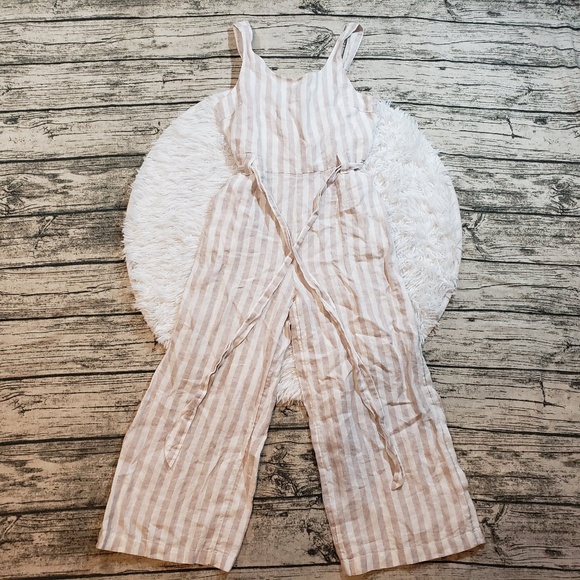 rachel zoe linen belted jumpsuit